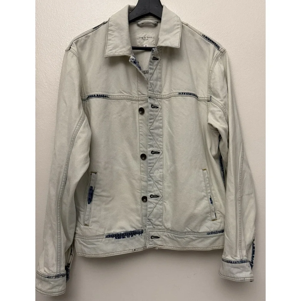 Rag & Bone Owen Trucker Jacket Men’s Sz M Light Blue  Street Urban‎ Country Y2K
